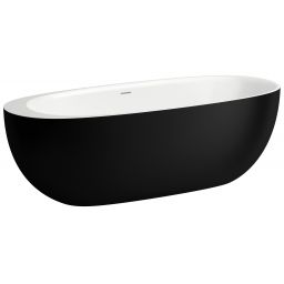 Laufen Il Bagno Alessi wanna wolnostojąca 185x80 cm owalna biały/czarny mat H2209720650001