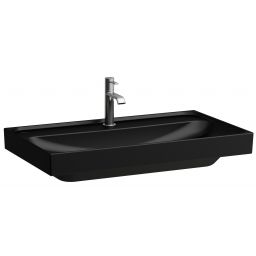 Laufen Meda umywalka 80x46 cm prostokątna ścienna-meblowa czarny mat H8101177161091