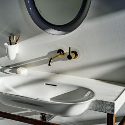 Laufen The New Classic umywalka 60x48 cm półokrągła biała z wzorem Ornamental H813853R031091