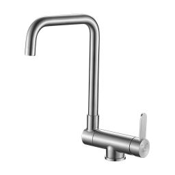 Laveo Bona bateria kuchenna stojąca z wylewką L stal BAB265L