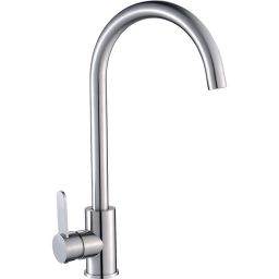 Laveo Bona bateria kuchenna stojąca z wylewką U stal BAB268D