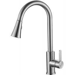 Laveo Bona bateria kuchenna stojąca z wyciąganą wylewką U stal BAB269U