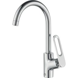 Laveo Tierra bateria kuchenna stojąca z wylewką U chrom BAJ068D