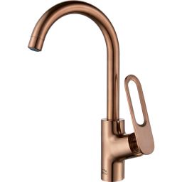 Laveo Tierra bateria kuchenna stojąca z wylewką U miedź BAJ868D