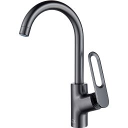 Laveo Tierra bateria kuchenna stojąca z wylewką U grafit BAJ968D