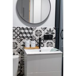 Laveo Pretto bateria umywalkowa stojąca czarny mat BAO722D