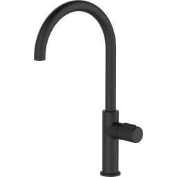 Laveo Pretto bateria kuchenna stojąca z wylewką U czarny mat BAO768D