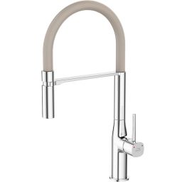 Laveo Pola bateria kuchenna stojąca z wylewką U beż/chrom BAP478D