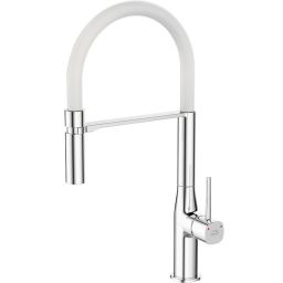 Laveo Pola bateria kuchenna stojąca z wylewką U biała/chrom BAP678D