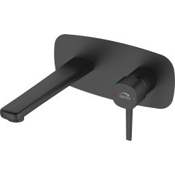 Laveo Pola bateria umywalkowa podtynkowa czarna BAP722P