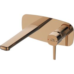 Laveo Pola bateria umywalkowa podtynkowa różowe złoto BAP822P