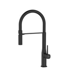 Laveo Pola bateria kuchenna stojąca z wylewką U czarna BAPB78D