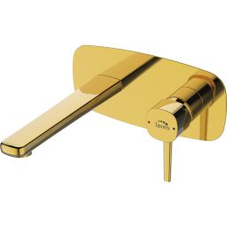 Laveo Pola bateria umywalkowa podtynkowa złoty połysk BAPG22P