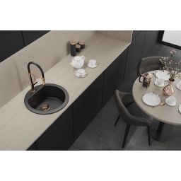 Laveo Pola bateria kuchenna stojąca czarny/złoty BAPG78D