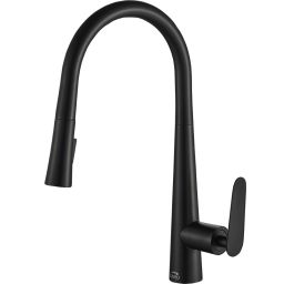 Laveo Nalda bateria kuchenna stojąca z wyciąganą wylewką czarna BAY769D