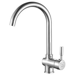 Laveo Lete bateria kuchenna stojąca z wylewką U chrom BKU068D