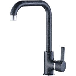 Laveo Lena bateria kuchenna stojąca z wylewką L czarna BKU765D