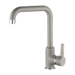 Laveo Lena bateria kuchenna stojąca z wylewką L szara BKU965D