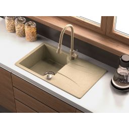 Laveo Daru bateria kuchenna stojąca z wyciąganą wylewką beż BLD469D