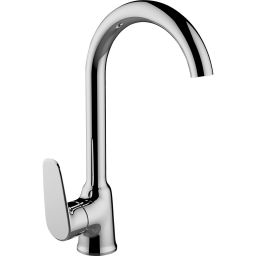 Laveo Rondo bateria kuchenna stojąca z wylewką U chrom BLX068D