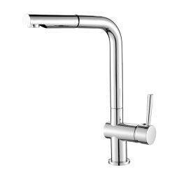 Laveo Luna bateria kuchenna stojąca z wyciąganą wylewką chrom BLZ069D