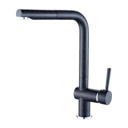 Laveo Luna bateria kuchenna stojąca z wyciąganą wylewką czarna BLZ769D