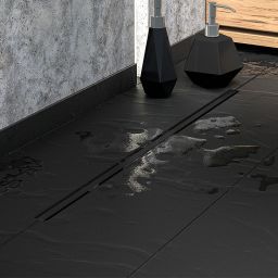 Laveo Slim odpływ prysznicowy 60 cm ruszt wąski czarny COS760D