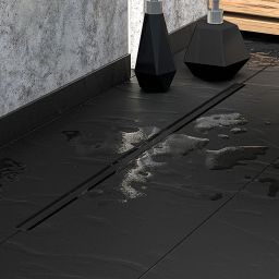 Laveo Slim odpływ prysznicowy 90 cm ruszt wąski czarny COS790D