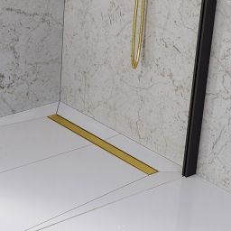 Laveo Basso odpływ liniowy 80 cm ruszt odwracalny złoty COBG80D