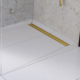 Laveo Basso odpływ liniowy 100 cm ruszt odwracalny złoty COBG10D