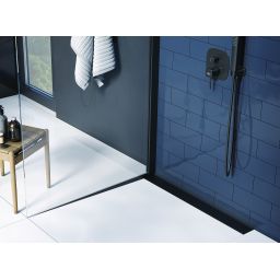 Laveo Basso odpływ przyścienny 50 cm ruszt odwracalny czarny COB751D