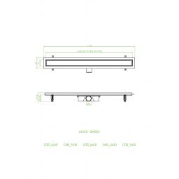 Laveo Basso odpływ liniowy 90 cm ruszt odwracalny szkło czarne COB790S