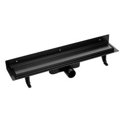 Laveo Basso odpływ przyścienny 80 cm ruszt odwracalny czarny COB781D