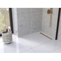 Laveo Basso odpływ liniowy 50 cm ruszt odwracalny różowe złoto COB850D