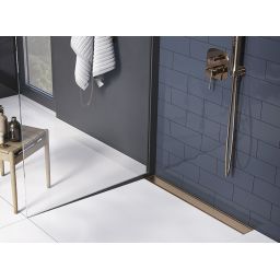 Laveo Basso odpływ liniowy 60 cm przyścienny ruszt odwracalny różowe złoto COB861D