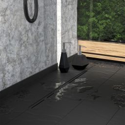 Laveo Slim odpływ prysznicowy 90 cm ruszt wąski czarny COS790D