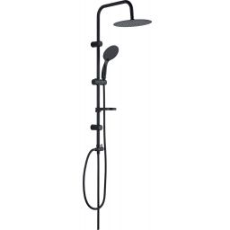Laveo Fino zestaw prysznicowy ścienny z deszczownicą czarny PL270OX