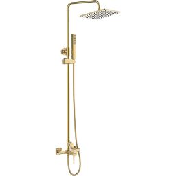 Laveo Pola zestaw prysznicowy ścienny z deszczownicą złoty PLAG0KX