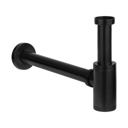 Laveo syfon umywalkowy butelkowy okrągły czarny mat CKS761D