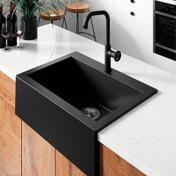 Laveo Komodo zlewozmywak granitowy 63,5x49 cm czarny SBK710T