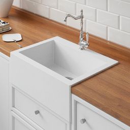 Laveo Komodo zlewozmywak granitowy 58x49 cm biały SBK 610A