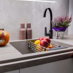 Laveo Pionier zlewozmywak granitowy 78x50 cm szary/grafitowy/onyx SBR513T