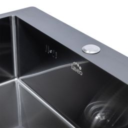 Laveo Marmara zlewozmywak stalowy 59x51 cm grafit SAM510T