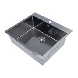 Laveo Marmara zlewozmywak stalowy 59x51 cm grafit SAM510T