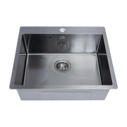 Laveo Marmara zlewozmywak stalowy 59x51 cm grafit SAM510T