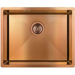 Laveo Marmara zlewozmywak stalowy z syfonem 54x44 cm miedź SAM810P