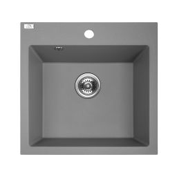 Laveo Alena zlewozmywak granitowy 49x49 cm szary/grafitowy/onyx SBA510T