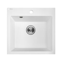 Laveo Alena zlewozmywak granitowy 49x49 cm biały SBA610T