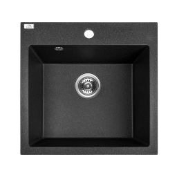 Laveo Alena zlewozmywak granitowy 49x49 cm czarny SBA710T