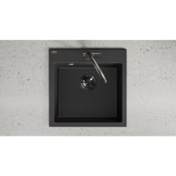 Laveo Alena zlewozmywak granitowy 49x49 cm czarny SBA710T